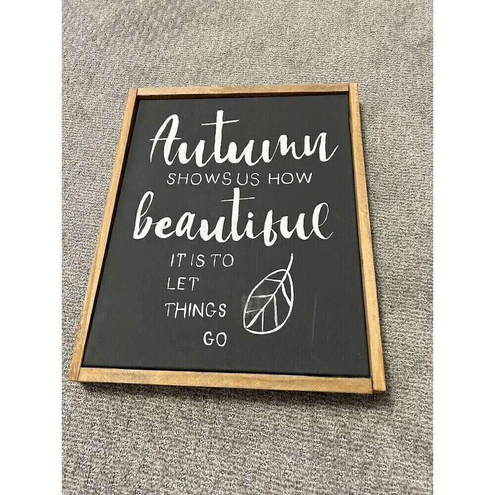 Two-Sided Hand Painted Autumn Sign 18”x21”